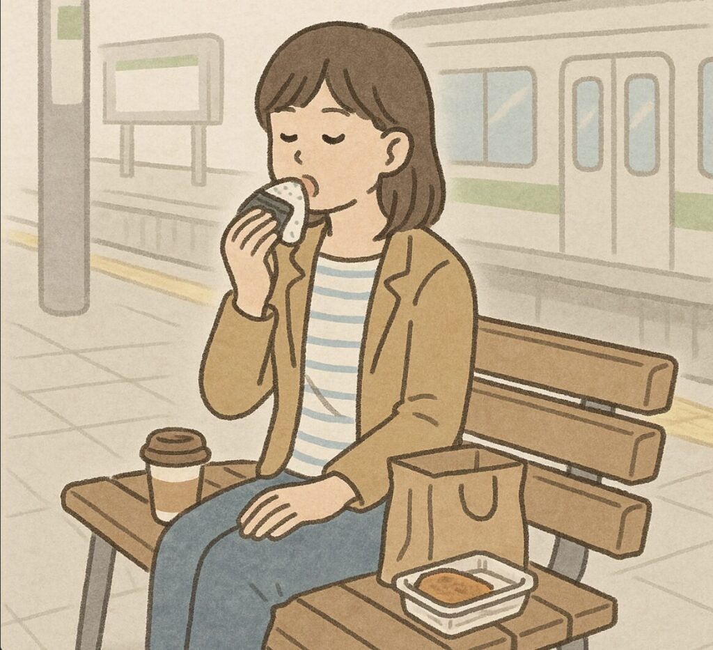 駅のホームにあるベンチで飲食してもよい？